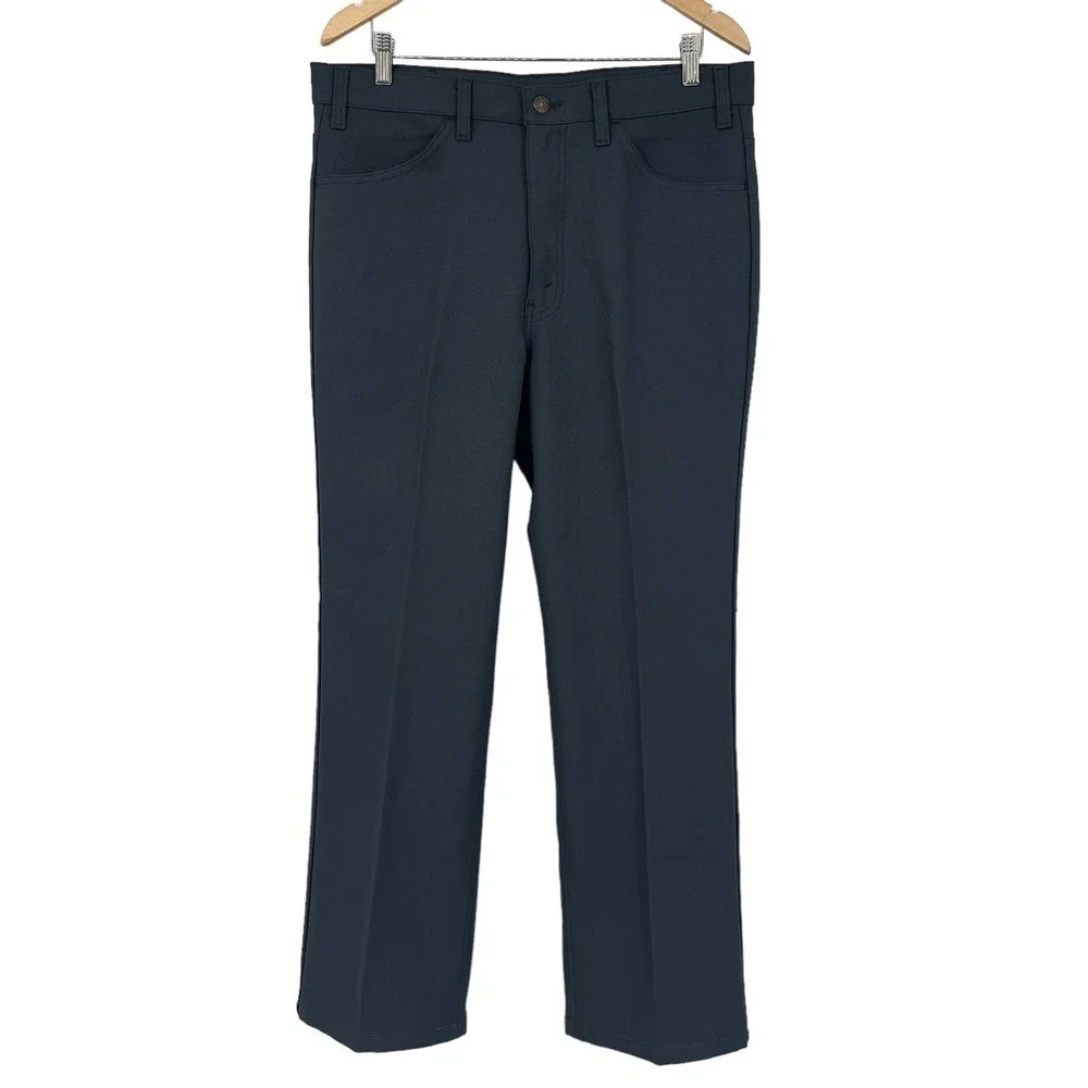 Vintage 1975 Levi’s Pants Dacron Straight Leg Black‎ Tab Gray 36x32